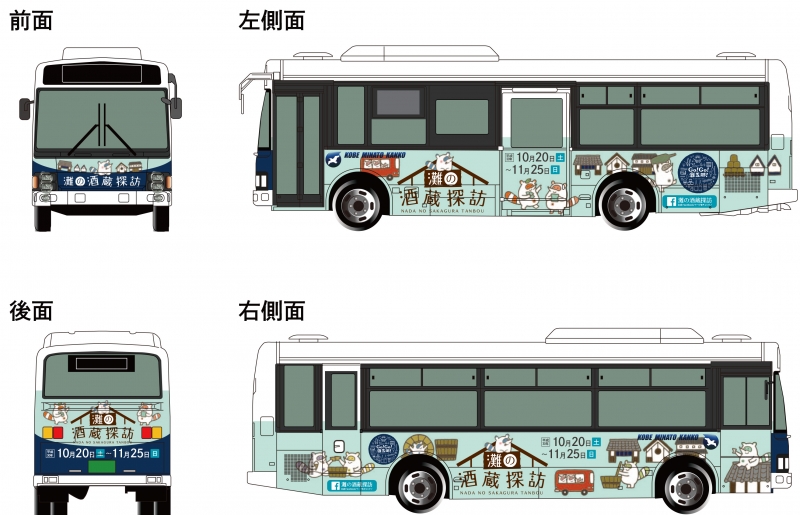 「灘の酒蔵めぐりバス」デザイン案