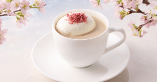 上島珈琲店で春限定の「関山桜のミルク珈琲」と「苺ミルク」販売開始　神戸市ほか