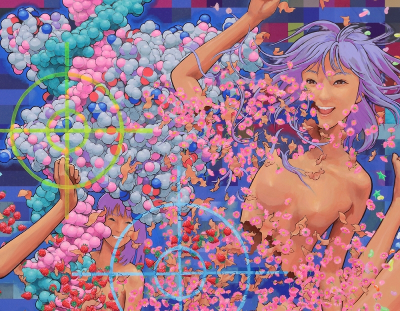 Jumble of 100 Flowers（部分） 2012〜
キャンバス、アクリル絵具 200×1750cm
撮影：宮島径
（c） AIDA Makoto   Courtesy Mizuma Art Gallery