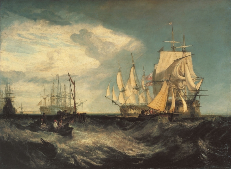 《スピットヘッド：ポーツマス港に入る拿捕された二隻のデンマーク船》 テート美術館蔵 © Tate 2013-2014