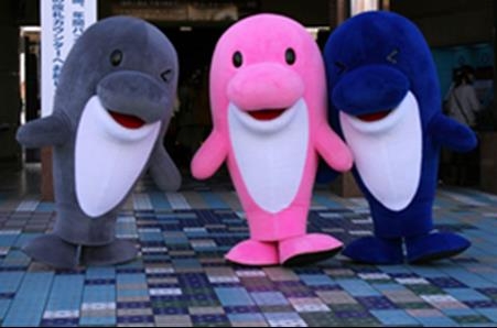 「（右から）スマッピー、ピンキー、ウィンキー」（神戸市立須磨海浜水族園）