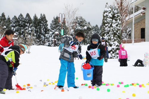 兵庫県立但馬牧場公園『雪上運動会』『雪像コンテスト』