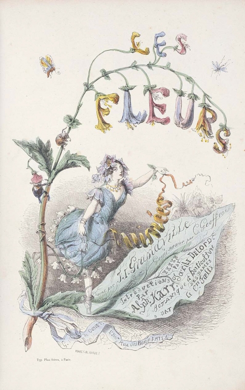 J.J.グランヴィル『生命を与えられた花々』扉絵　1847年刊　伊丹市立美術館蔵