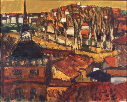 角 卓　《丘陵の街（スペイン）》
1964年　油彩・キャンバス
神戸ゆかりの美術館蔵