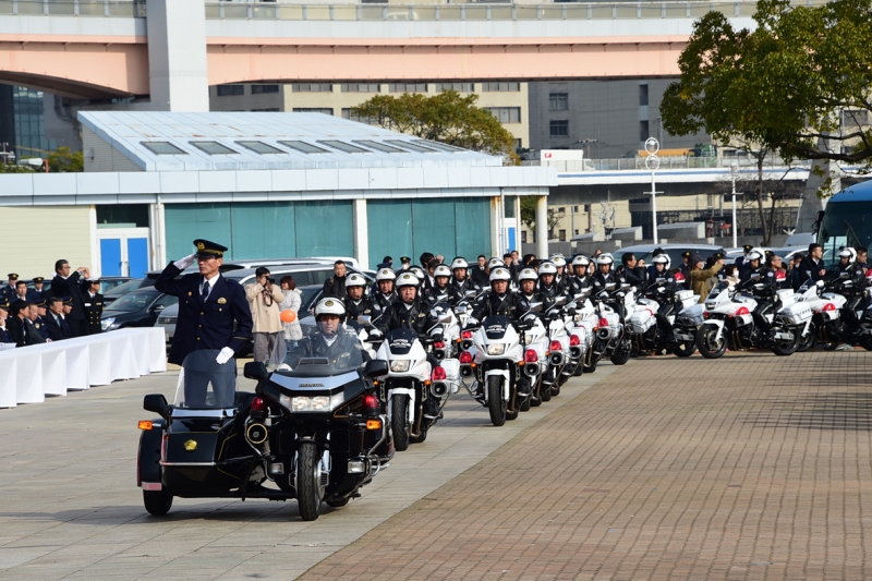 メリケンパーク『兵庫県警察年頭視閲式』神戸市中央区 [画像]