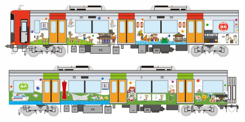 阪神なんば線開業10周年記念ラッピング列車が運行