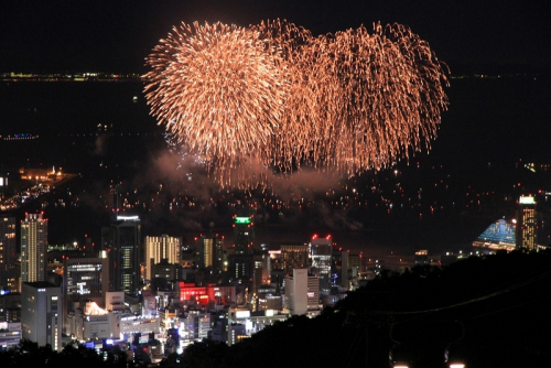 ハーブ園から神戸の夜景と花火を見よう！