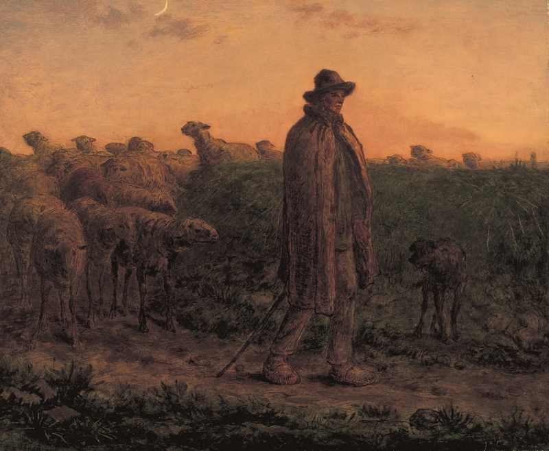 ジャン＝フランソワ・ミレー《群れを連れ帰る羊飼い》1860-65 
年　油彩、パステル、インク、黒コンテ／カンヴァス