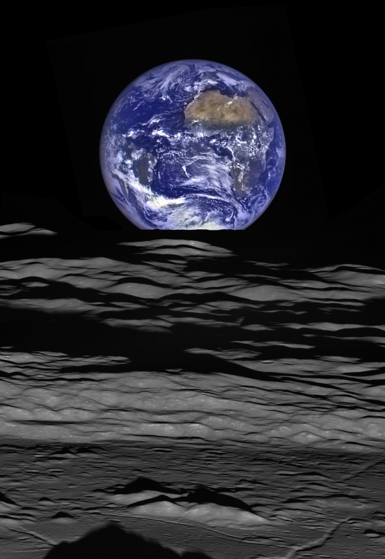 月探査機ルナー・リコネッサンス・オービターがとらえた「地球の出」 NASA/Goddard/Arizona State University