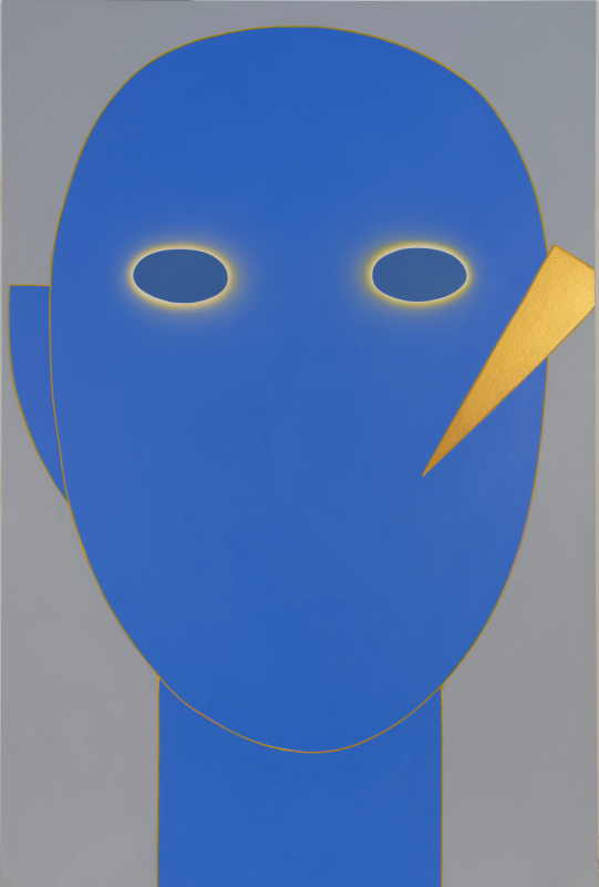 中辻悦子さんの作品「合図-eyes-「顔色」ブルー」2009年制作