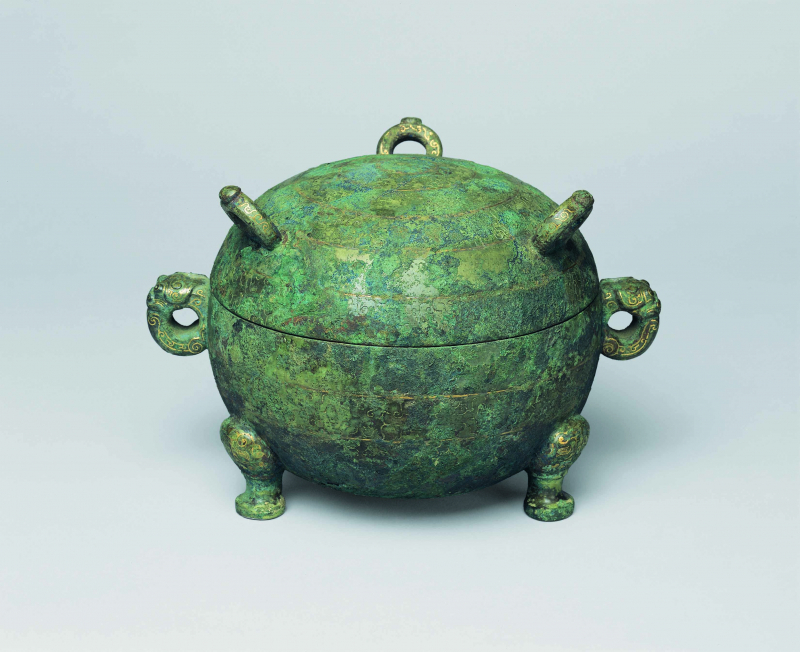 金象嵌渦雲文敦（きんぞうがんかうんもんたい）
中国・戦国時代
不可思議な球形の青銅器