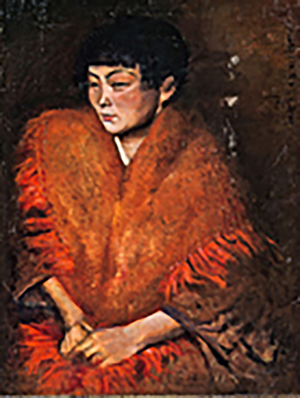 三岸好太郎《赤い肩かけの婦人像》1924（大正13）年
北海道立三岸好太郎美術館蔵
