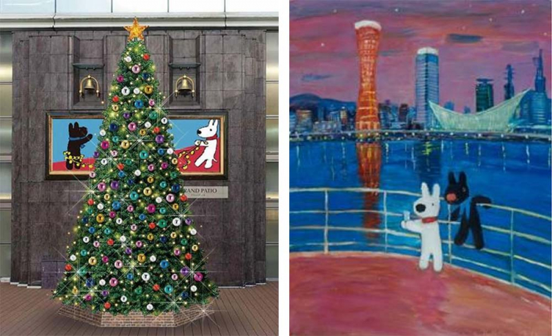 左：クリスマスツリーイメージ、右：「リサとガスパール こうべにいく」
（c）2021 Anne Gutman &amp; Georg Hallensleben / Hachette Livre