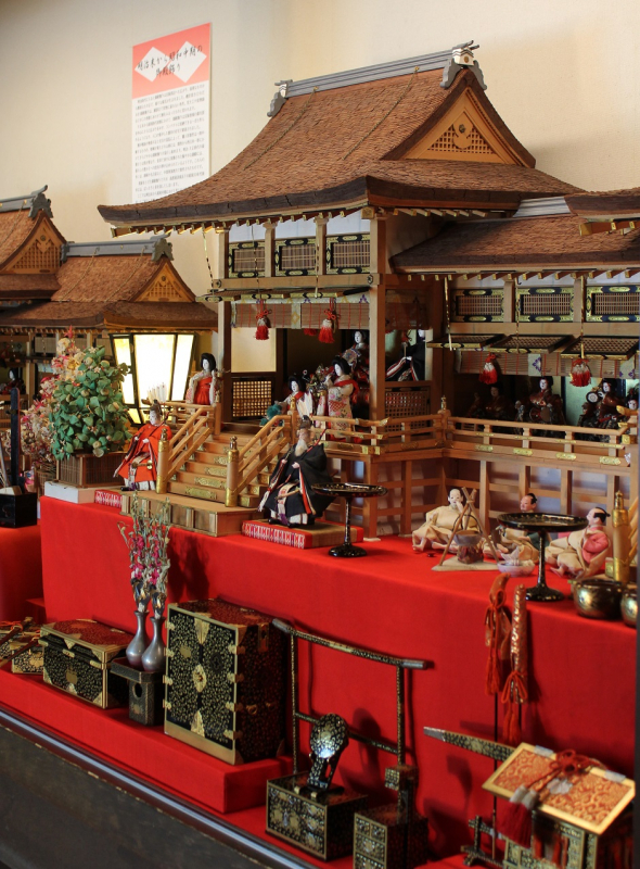 京都の檜皮葺御殿飾り雛（大木平蔵調製／大正11年）