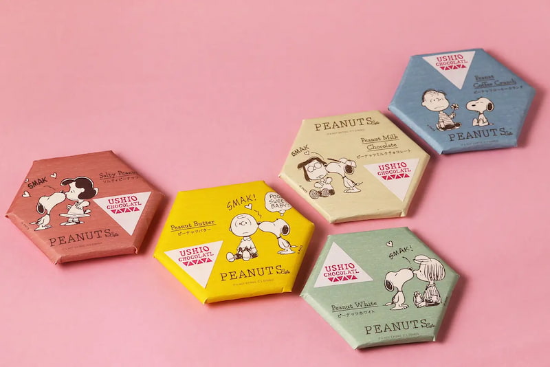 USHIO CHOCOLATL コラボレーションチョコレート 各1,620円（税込）
 ©︎ 2022 Peanuts Worldwide LLC