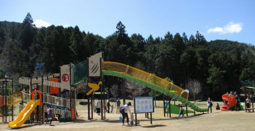 兵庫県立丹波並木道中央公園に恐竜をモチーフにした遊具が完成