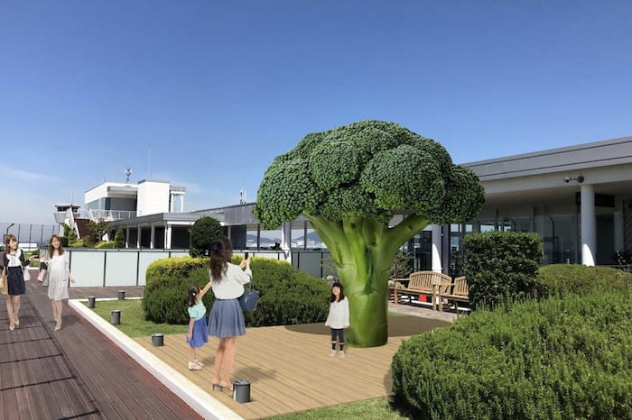屋上芝生エリアに設置予定の「ブロッコリー」大型オブジェのイメージ