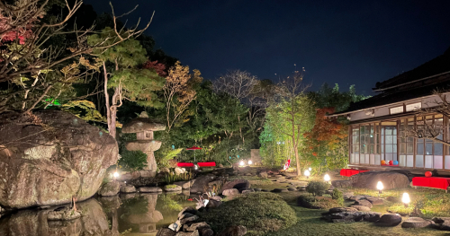 旧益習館庭園「秋のライトアップ」洲本市