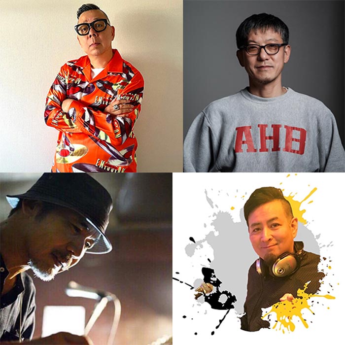 1月28日出演アーティスト
【左上から時計回りに】DJ TANKO、DJ YOKU（A HUNDRED BIRDS）、DJ RIO、DJ Marbow