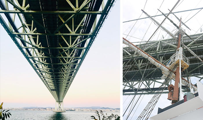 船が橋の真下を通り抜ける瞬間が明石海峡大橋クルーズの1番の見所なんだとか。