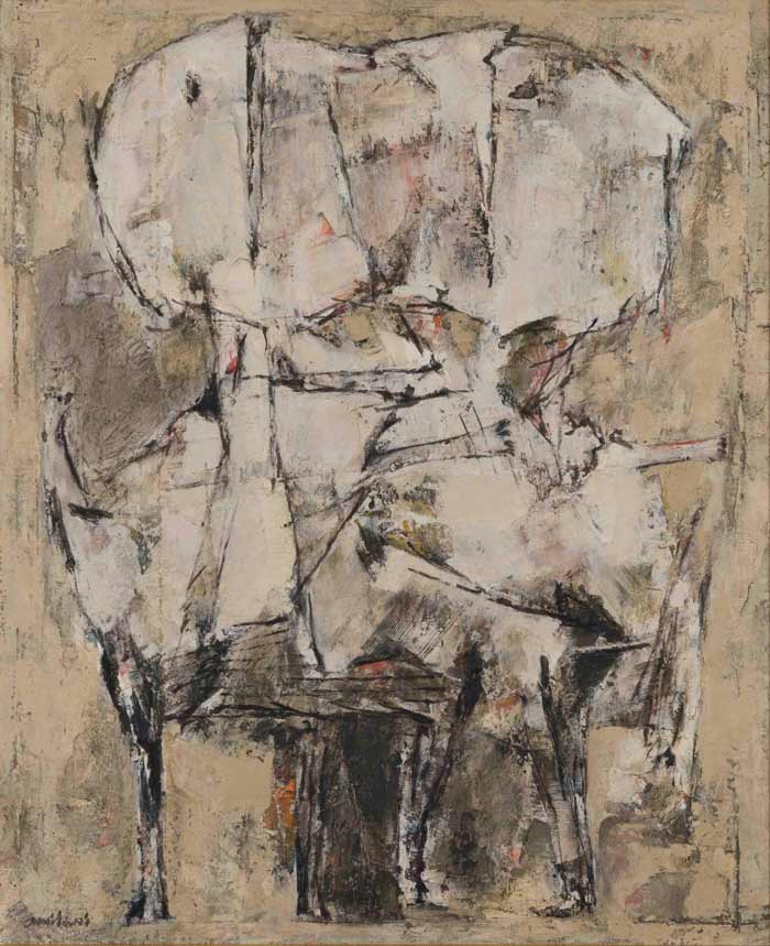 網谷義郎《二人》1960年/油彩・キャンバス/ 61.0×50.0 /BB プラザ美術館蔵