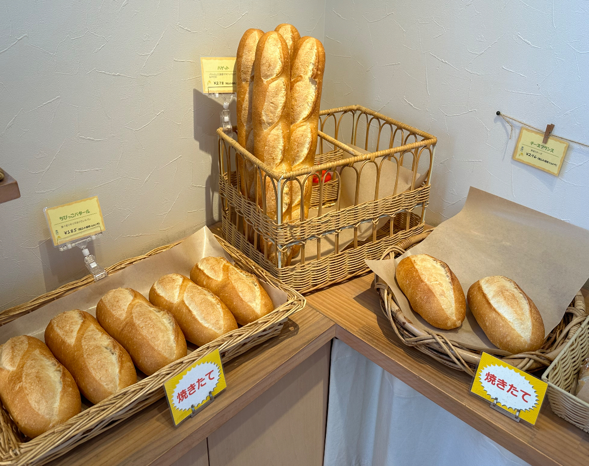 硬すぎないフランスパンのサイズも豊富