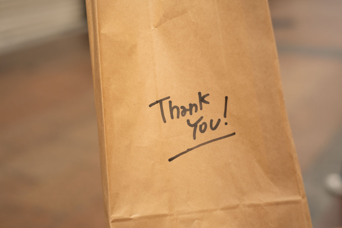 紙袋に書かれた「Thank You！」の文字にもほっこり♡