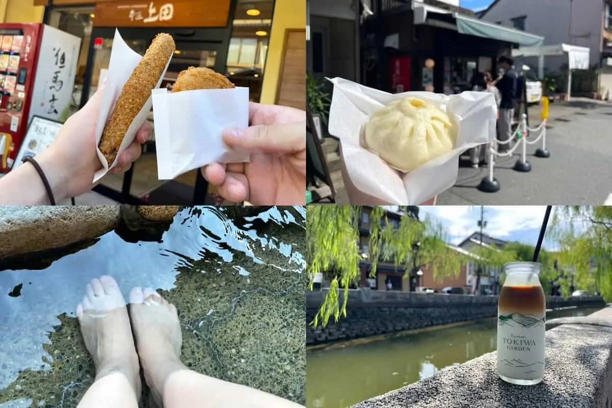 城崎温泉街には美味しいグルメもたくさん！食べ歩きや足湯（無料）を楽しみました