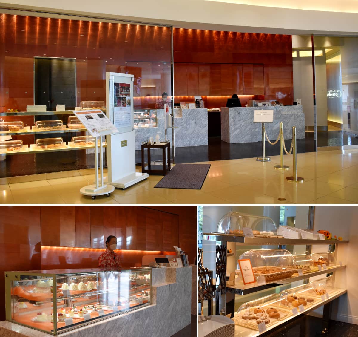同ホテル2階のパティスリー＆ベーカリー「コパータ」　魅力的なケーキや季節の食材を使用したパンが並んでいます