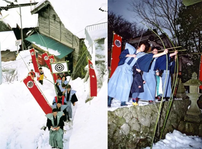 香美町香住区にある平内神社で「百手の儀式」開催　美方郡香美町 [画像]