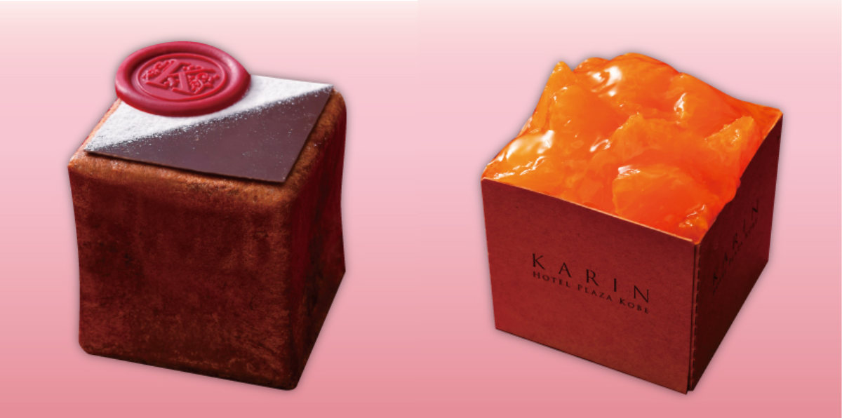 （左）Fondant Cube（フォンダン キュブ）－フォンダン ショコラ－ 1,000円（右）Jewel Chiffon（ジュエル シフォン）－清美オレンジ－ 1,000円