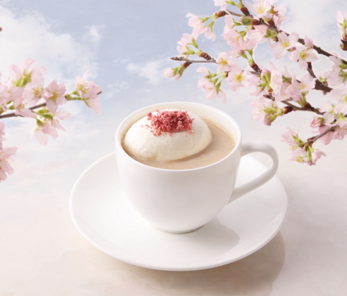 「関山桜のミルク珈琲」 R：720円、L：840円 （税込）