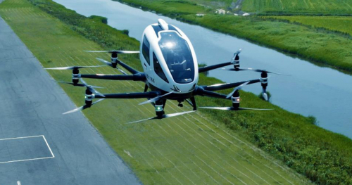 淡路市夢舞台サスティナブル・パークで『空飛ぶクルマ』 無操縦者航空機での有人飛行実証が行われます　淡路市