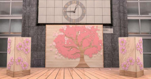 神戸阪急に六甲山の間伐材を活用した「桜のオブジェ」が登場　神戸市