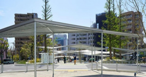 JR灘駅南側駅前広場「灘の森テラス」が生まれ変わりました　神戸市