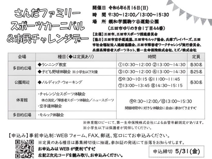 ゆりのき台の駒ケ谷運動公園で「さんだファミリースポーツカーニバル＆市民チャレンジデー」開催　三田市 [画像]