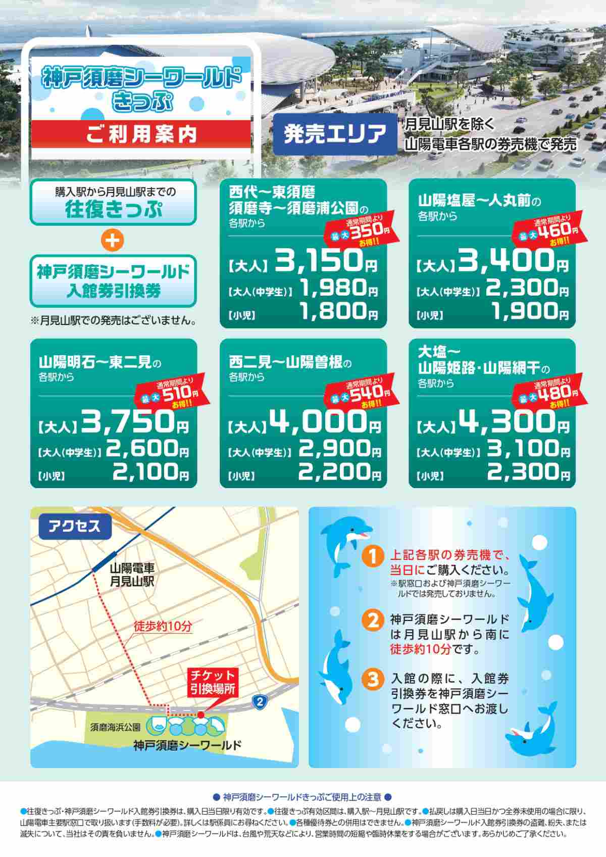 山陽電車が「神戸須磨シーワールドきっぷ」の販売をスタート　神戸市など [画像]