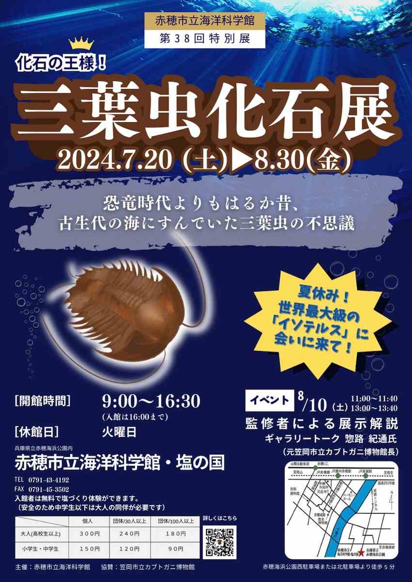 赤穂市立海洋科学館で夏休み特別展「三葉虫化石展」開催　赤穂市 [画像]