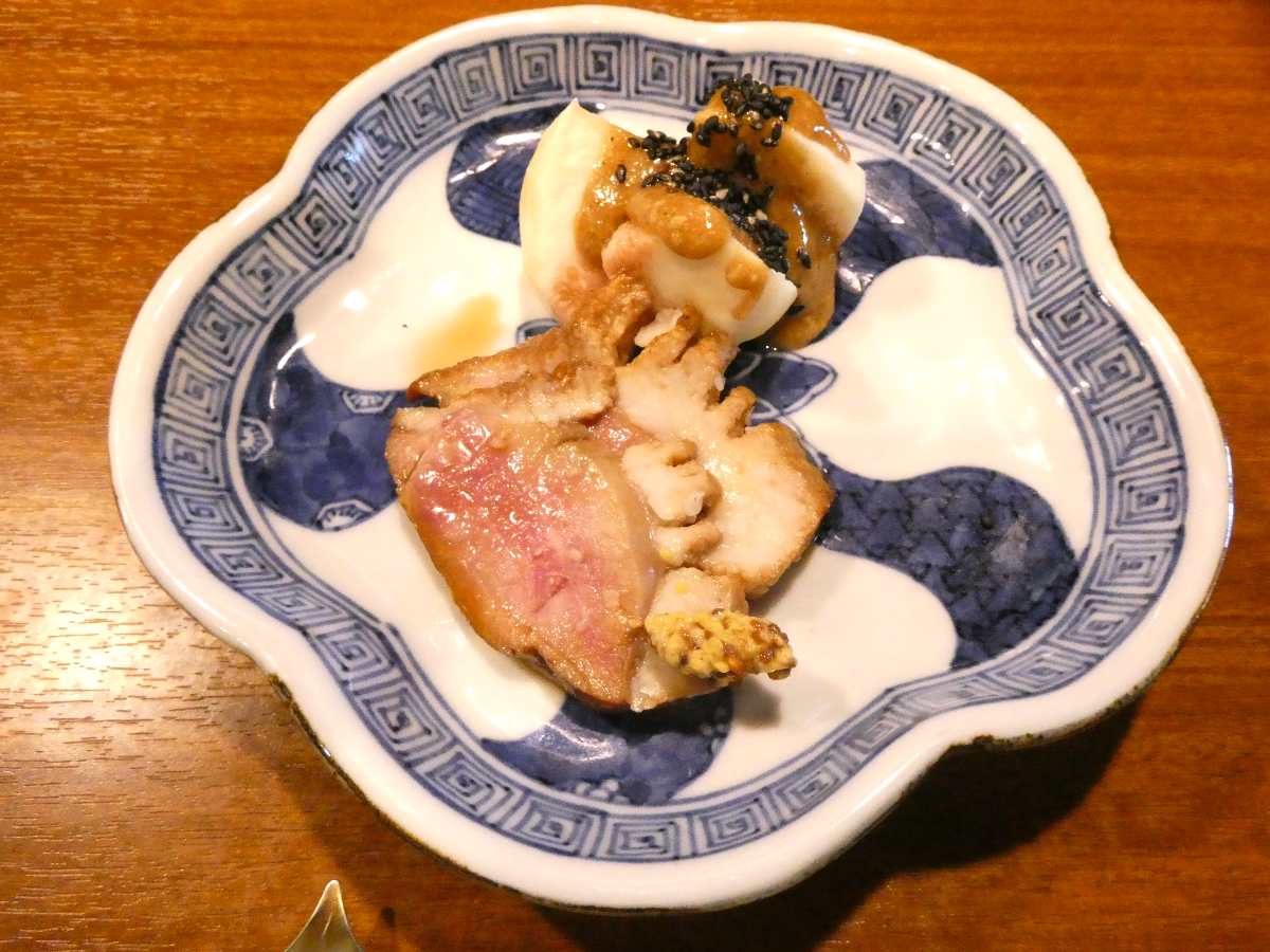 「いちじくの胡麻和えと鴨ロース」