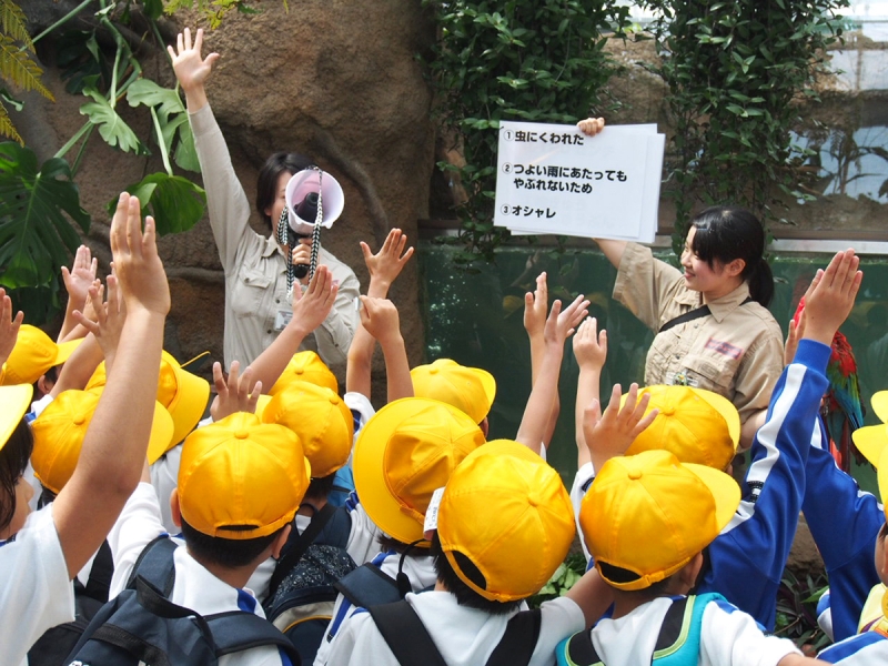 問題に元気よく答える子どもたち