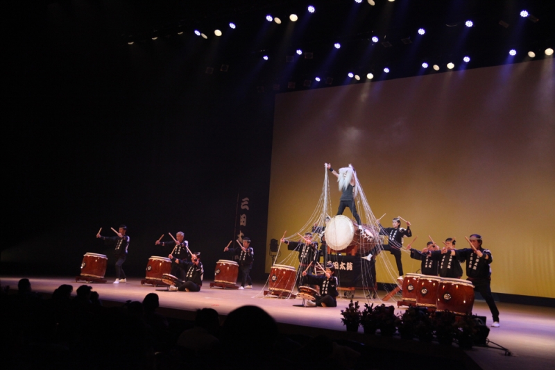 地元の和太鼓チーム「三田太鼓」