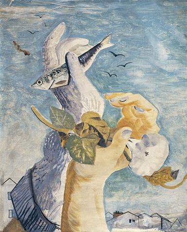 《手と朝顔》 1930年頃 油彩、カンヴァス 芦屋市立美術博物館蔵